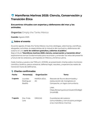 Marine Mammals 2025